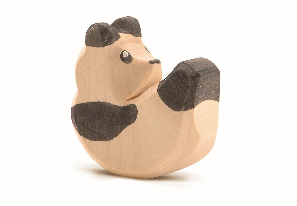 The Ostheimer Panda Bear, Small features black and natural wood tones, a minimalist design, and non-toxic paints—perfect for safe and stylish play.