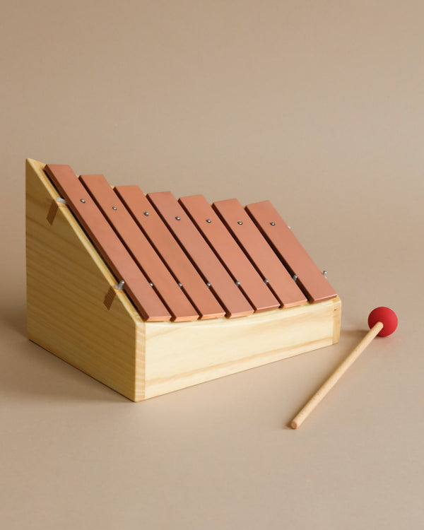 wood and copper xylophone