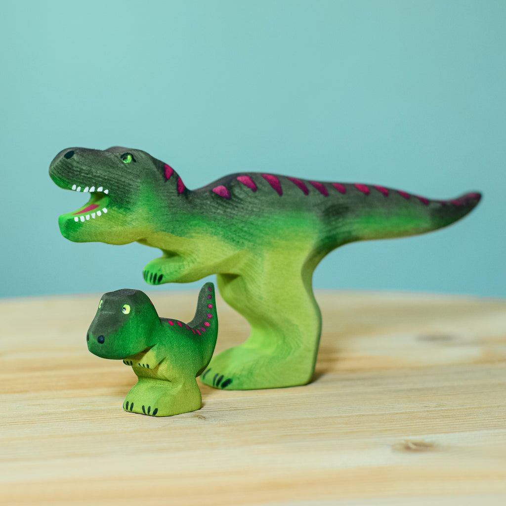 wooden T-Rex mom and baby