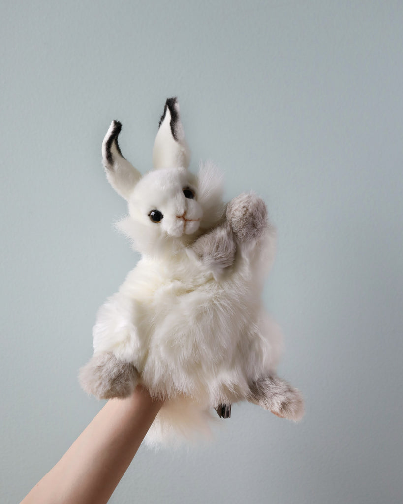 white bunny puppet stuffed animal