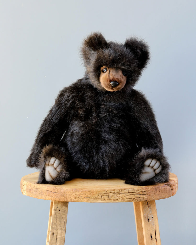 Sitting black bear stuffed animal