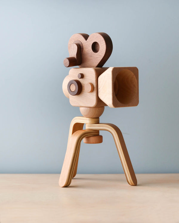 Father’s Factory | Wooden Toy Camera With Tripod sculpture