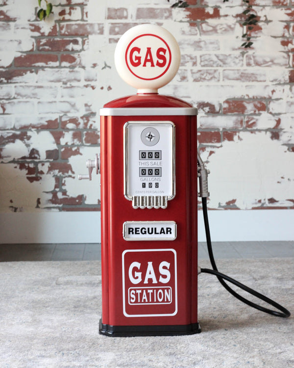 Old school red gas station toy