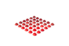 A diamond-shaped pattern of small red Grapat Mandala Half Spheres, evenly spaced on a white background.