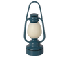 The Maileg Grand Dining Room Set features a blue metal lantern with a creamy, egg-shaped center in vintage style, perfectly sized for a Maileg Mouse dollhouse and shown against a plain white background.