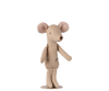 The Maileg Mouse Stand, Small - Sand, is perfect for displaying your favorite fabric mouse dolls upright, making it an ideal addition to any mice collection.