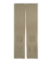 Two long, rectangular panels in elm green fabric, crafted from recycled cotton, each featuring pockets and ties as well as two holes at the top for easy hanging. These versatile Ferm Living Settle Door Curtain panels can be used as a door curtain or a kids’ play curtain and are displayed side by side on a white background.
