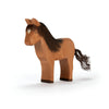 The Ostheimer Horse - Iceland Hrokur features a handcrafted wooden body painted brown, with a dark brown mane and tail, exemplifying the charm of sustainable toys.