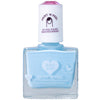 A bottle of light blue Klee Kids Water-Based Nail Polish Set - Starry Sky Kiss peel-off nail polish with a white cap labeled “Paint ’n Peel.”