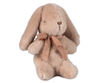 The PRE-ORDER: Maileg Plush Bunny - Light Powder is an eco-friendly, fluffy beige stuffed bunny with long ears, crafted from soft plush fabric and featuring a light brown ribbon around its neck. It ships late February.