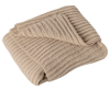 A Maileg Baby Blanket, beige and ribbed for extra coziness, is shown neatly folded against a white background.