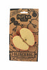 Pepita the Apple Teething Toy: a natural rubber baby teether and bath toy shaped like two apple halves, packaged on illustrated brown cardboard—ideal for sensory play.