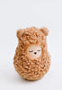 A plush toy resembling a Handmade Musical Roly Poly - Bear with closed eyes and a serene expression, displayed against a clean white background.