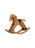 A Spring Copenhagen The Rocking Horse with a light brown and tan body, dark brown hooves, and a friendly face, isolated on a white background.