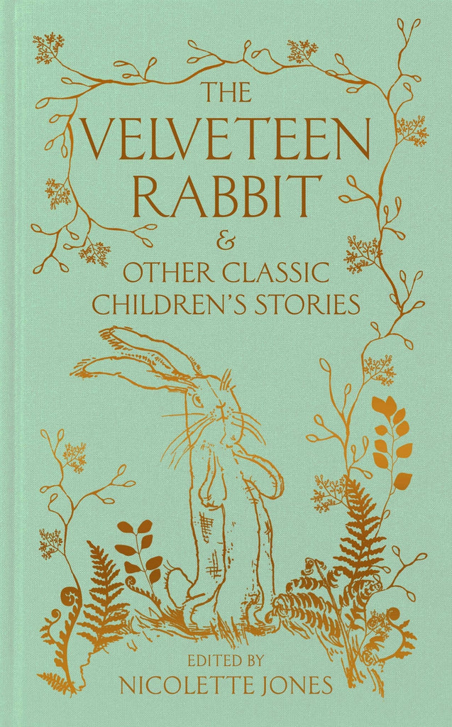 Book cover for the "Easter Basket Gift Set," edited by Nicolette Jones, features a gold snuggle bunny illustration surrounded by plants on a light turquoise background.