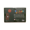 Back of a box labeled "12 Beeswax Crayons – Non-Toxic" from 123 Farm, showing a bear with a red balloon, eco-friendly crayon details, and product info on a white background.