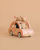 The Maileg Just Married Set features two wedding mice in charming outfits sitting in a pink floral toy car—an ideal addition to Sophie's Dolls House adventures.