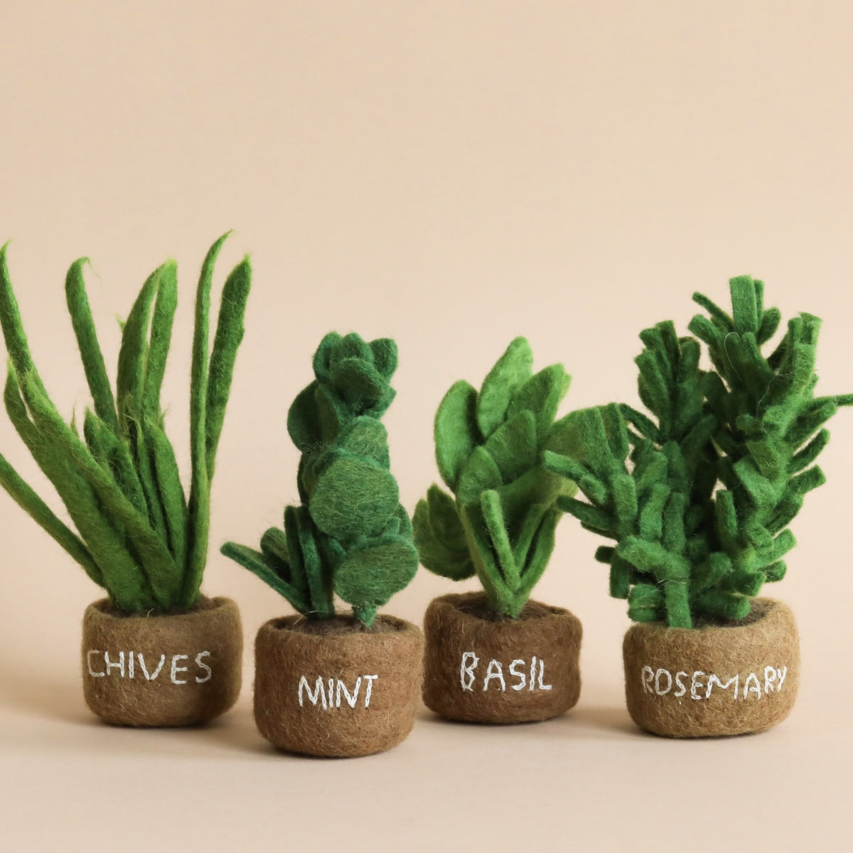 felt pads for plant pots Handmade Felt Potted Herbs Standing Decoration Chives