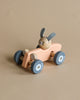 wooden car with bunny driver