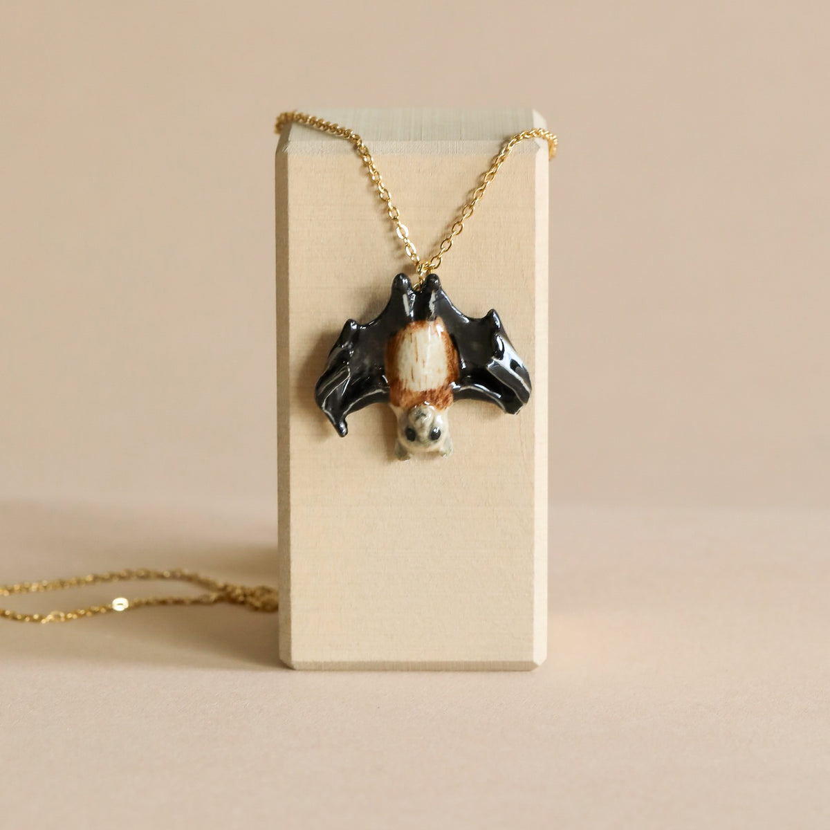 Upside Down Bat Necklace