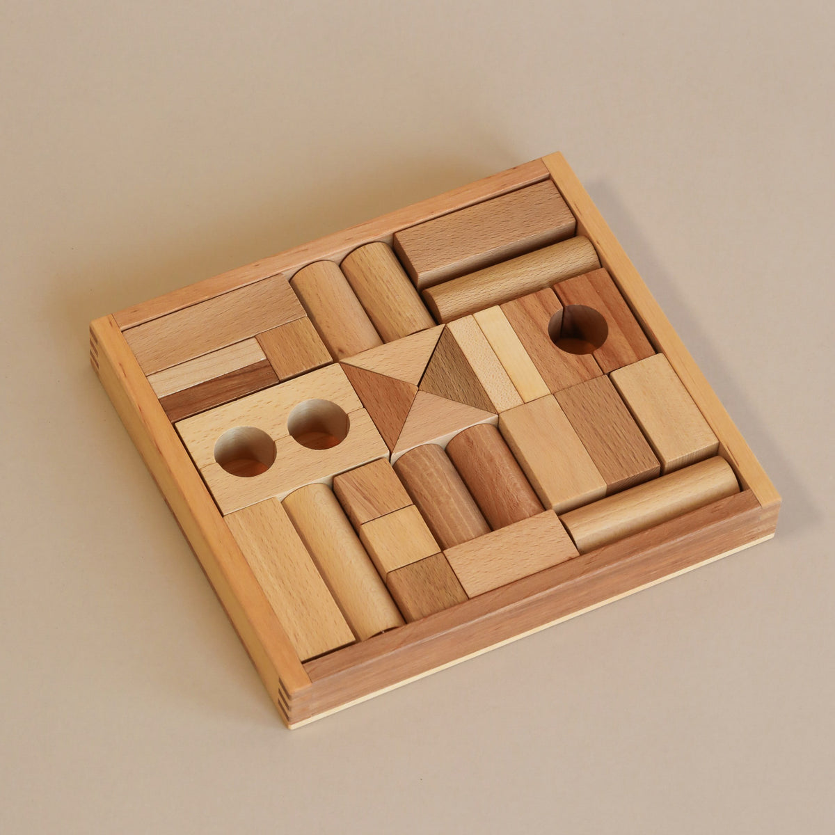 Wooden Story - Natural Blocks in Tray - 30 Pcs