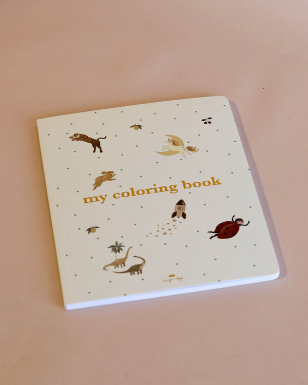 A white coloring book with cartoon animals on it, My Coloring Book.