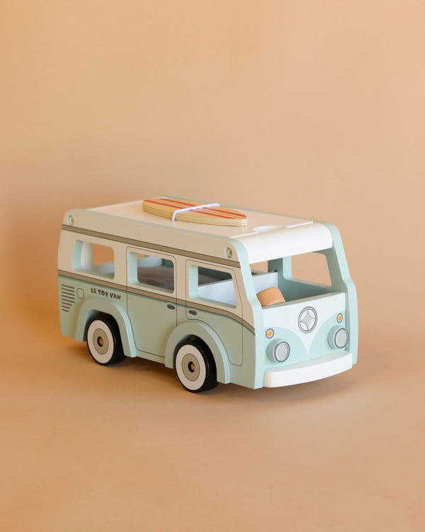 wooden surfer bus car toy