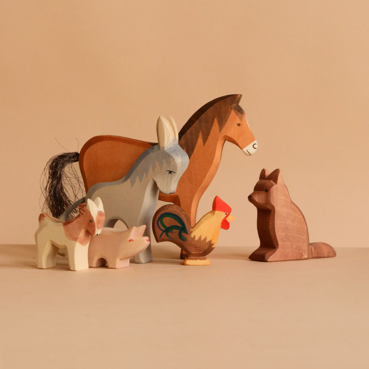 Warwick miniatures ミニチュア　動物　ピノキオ　アンティーク Ostheimer Handmade Wooden Farm Animals Set– Odin Parker