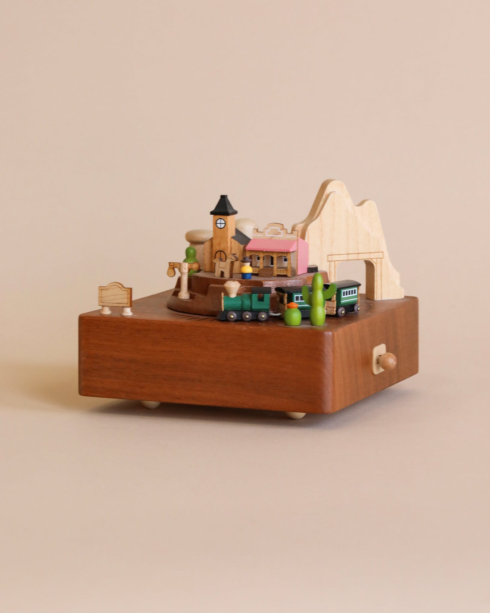 Wooden Train Music Box Western Town Odin Parker