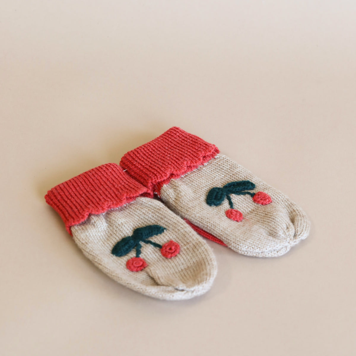 Sonja Knit Mittens - Beige Melange– Odin Parker