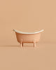 The Maileg Bathtub, Mouse - Rose features a small, vintage-style design and is shown from the side on a matching beige background.