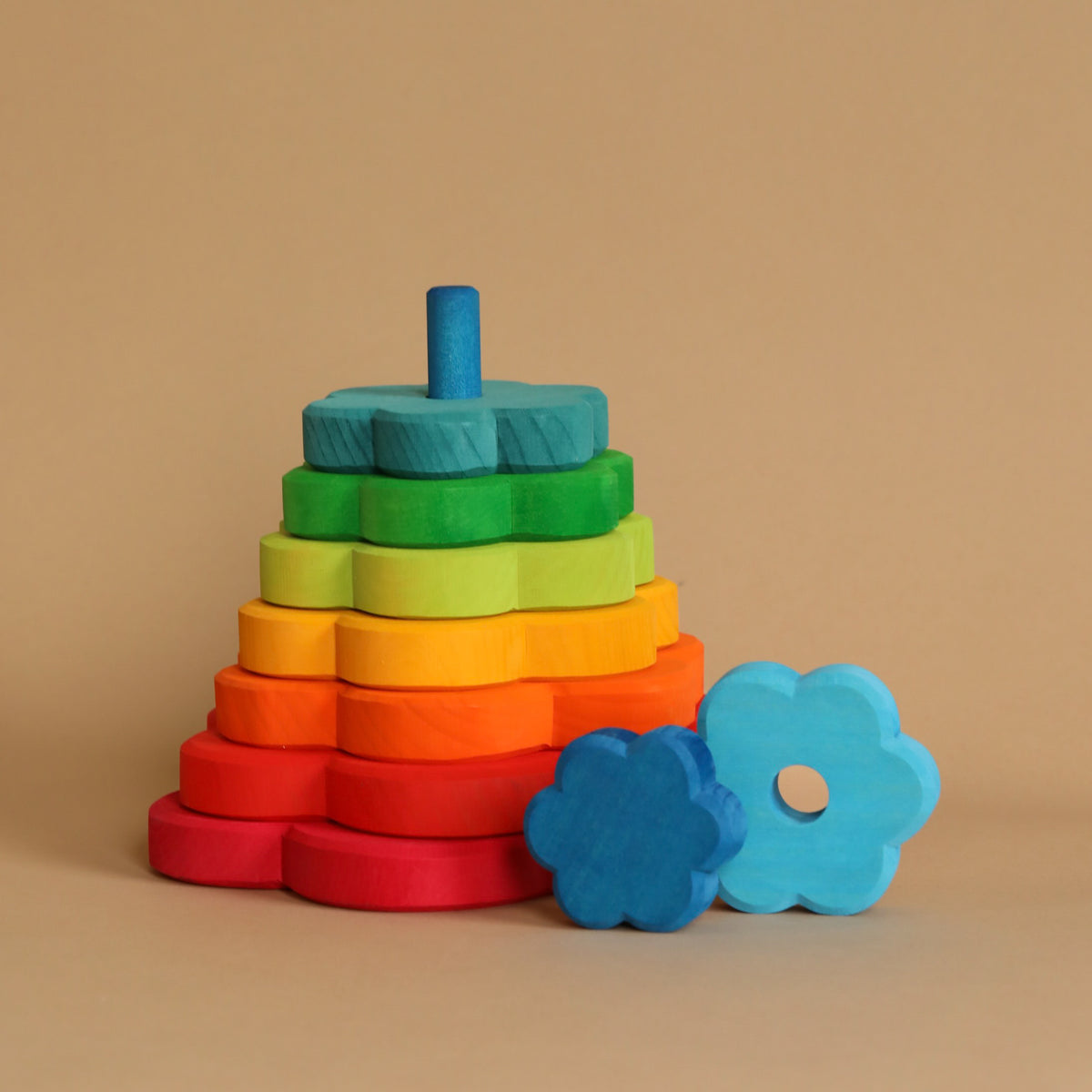 その他 Grimm&#39;s 4-Part Wooden Stacking Tower in Various Shapes &amp; Colours grimms-spiel-holz-wooden-