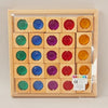 Wooden squares with gem inserts
