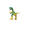 The Schleich Velociraptor Dinosaur Toy, featuring a small design in green and yellow with an open mouth, stands upright against a white background.