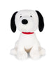 The Plush Peanuts Snoopy Good Ol' Charlie Brown features the iconic white dog from Peanuts, with black ears, a black nose, and a red collar, sitting upright against a white background.
