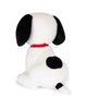 The Plush Peanuts Snoopy Good Ol' Charlie Brown features black ears, a black spot on its back, a black-tipped tail, and a red collar. Seen from behind, it sits on a plain white background.