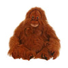The Hansa Orangutan Monkey Stuffed Animal features long, reddish-brown fur, large arms, and a friendly face, sitting upright against a white background to capture the lifelike charm of HANSA's realistic plush toys.