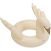 Inflatable Swim Ring - Swan shaped like a swan, rendered in a soft beige color with a curved neck and detailed wings, isolated on a white background.