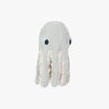 This BigStuffed Mini Grandma Octopus features a textured light gray body, two large round dark eyes, and soft, furry tentacles adorned with white and gray patterns. With its cotton-covered design, this adorable toy resembles a baby octopus against a plain white background.