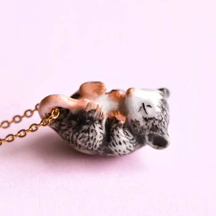 Possum necklace with gold chain