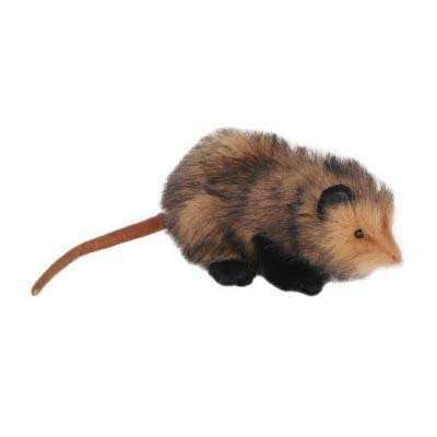 A realistic Opossum Stuffed Animal, featuring detailed fur and a long tail, displayed against a plain white background.