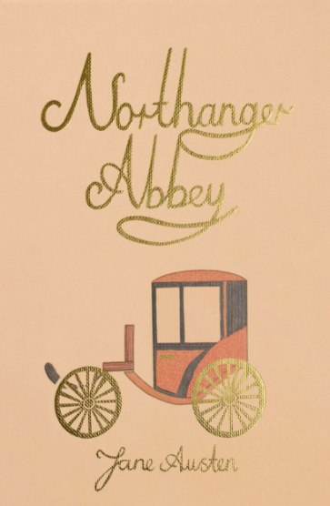Northanger Abbey | Collector's Edition | Hardcover features a gold script title and an illustrated vintage carriage with gold wheels and a red roof on the cover.