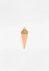 A minimalist graphic image of a Handmade Ice Cream Cone created using simple geometric shapes on a white background with a subtle circular pattern, painted with non-toxic water-based paint.