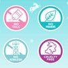 Four circular icons indicate that the Klee Naturals Deluxe Makeup Kit - Regal Queen Fairy is free of talc, parabens, and petrolatum, and is cruelty-free.