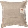 The Sailing Foxes Pillow is a square beige cushion featuring a pocket with an embroidered patch of red coral and an anchor. Perfect for decor, it includes the words "Coral & Tusk," adding nautical charm reminiscent of elegant sailboats.