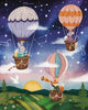 Let your child’s imagination soar with the Sky High Friends 40 Piece Mini! This whimsical hot air balloon puzzle features a rabbit, mouse, and fox drifting above green fields at sunrise in colorful balloons. The fox peers through a telescope while constellations and a flying bird twinkle in the starry sky—making Sky High Friends the perfect puzzle to spark wonder and adventure for little ones.