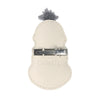 A quirky Donsje Wonda Hairclip | Snowman key holder with a silver keyring and clamp, featuring a small fluffy gray pom-pom on top. The word "doodle" is embossed near the bottom. This