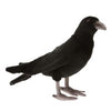 The Crow Bird Stuffed Animal is a hand-sewn plush toy shaped like a black crow with gray beak and legs, featuring realistic details. Part of the HANSA collection, it's perfect for collectors and kids.
