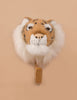 The Coat Hanger - Tiger features a plush tiger head with soft fur and whiskers, mounted on a light wooden plaque, making a fun and playful addition to your space.