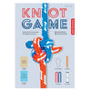 Box cover for Knot Game features a blue and orange rope tied in a knot. Text promotes learning to tie 20+ knots. Visible game components include ropes, carabiner, timer, and instruction cards.